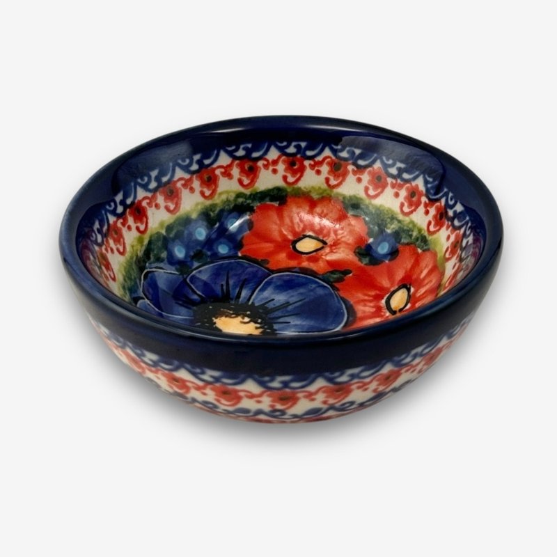 波兰手绘手工陶-酱料碗 9cm 赤蓝芳华系列 - 碗 - 陶 多色