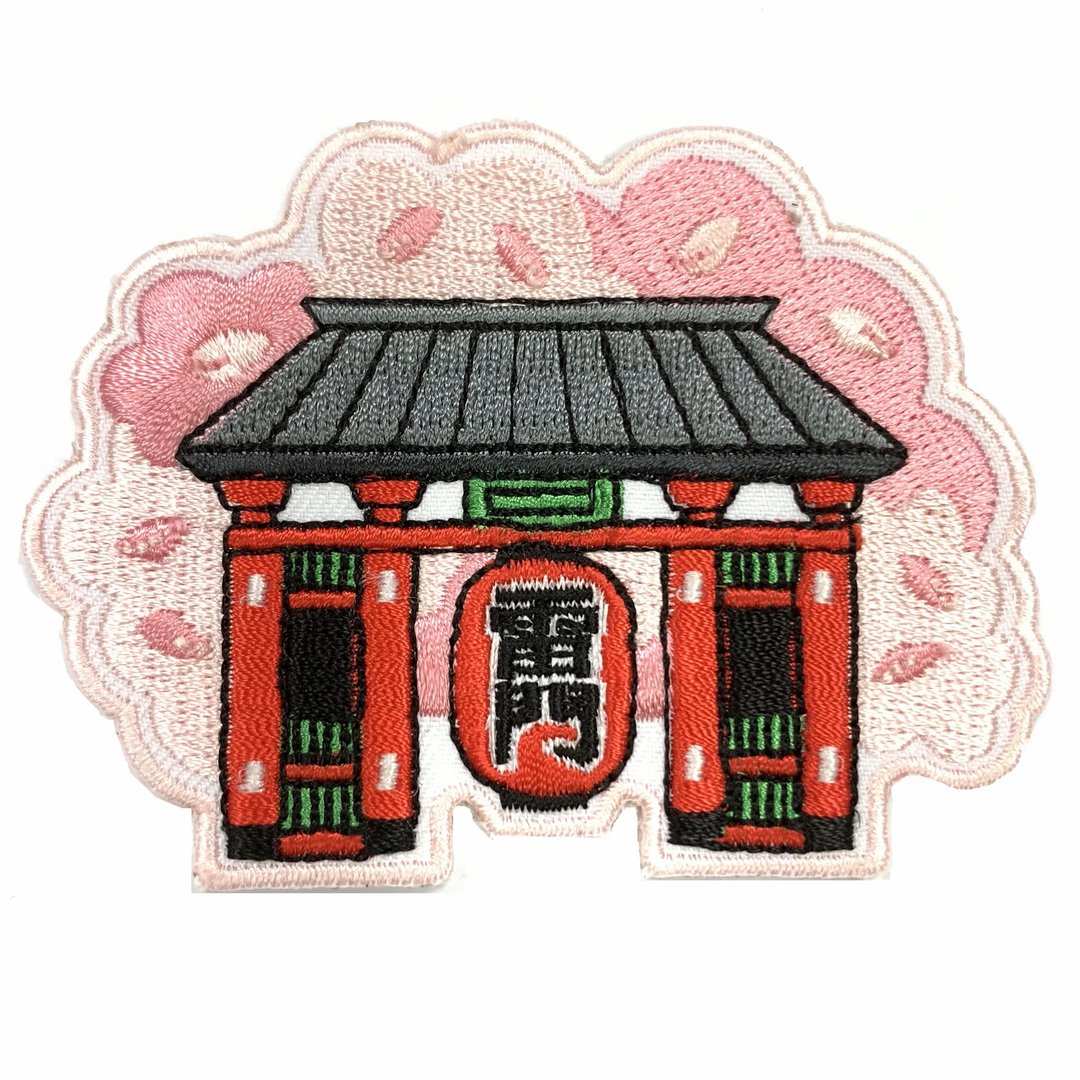 日本Q版-雷门 皮夹 皮包 手机 刺绣贴布 电绣贴 背胶补丁 外套电 - 徽章/别针 - 绣线 多色