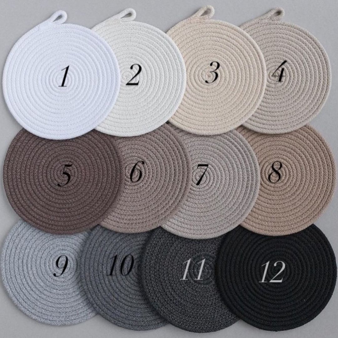 Round placemats Cotton placemat Table mats. Placemats set of 4 Natural placemat - 餐垫/桌巾 - 棉 