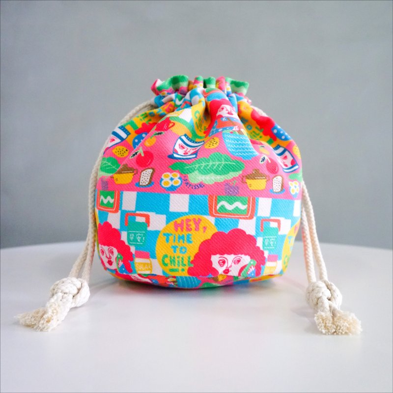 LET'S CHILL 束口袋 - 化妆包/杂物包 - 棉．麻 多色