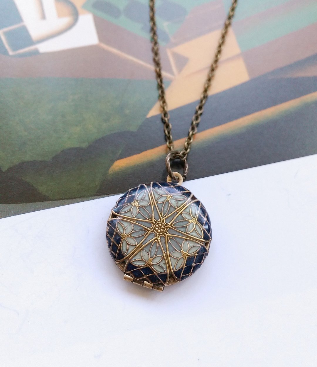 尊蓝  locket 项链。西洋古董饰品 - 项链 - 其他金属 金色