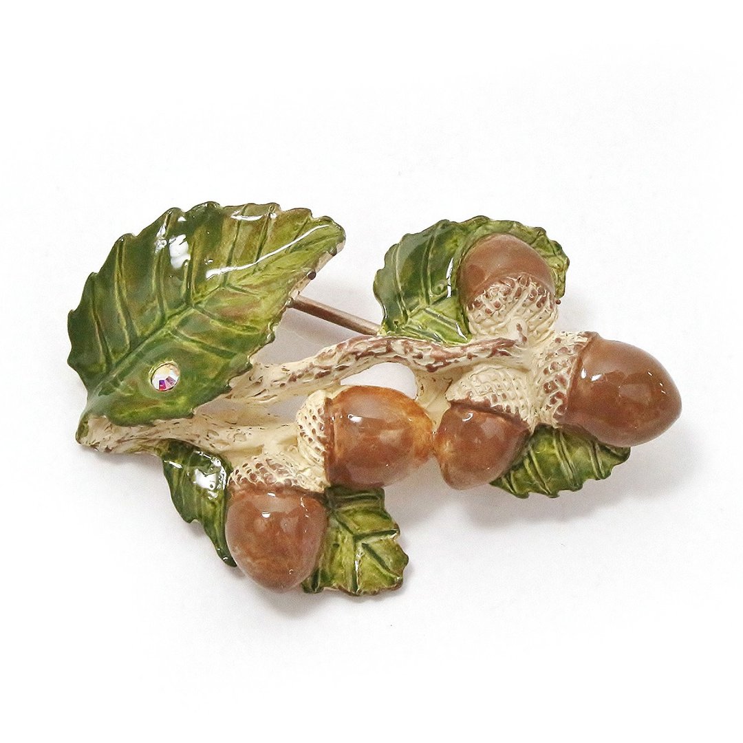 Acorn broach PB111 - 胸针 - 其他金属 金色