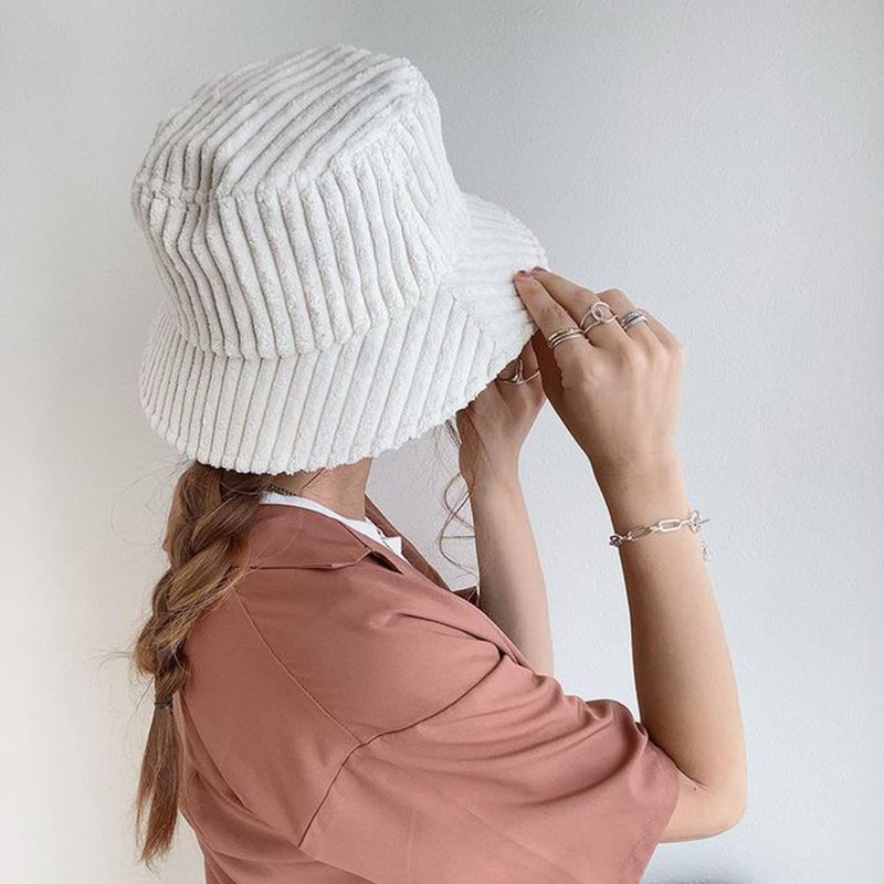 Corduroy Bucket Hat Plain Packable Stylish Women Men 14+ ICHIYON PLUS ihat0484 - 帽子 - 其他材质 