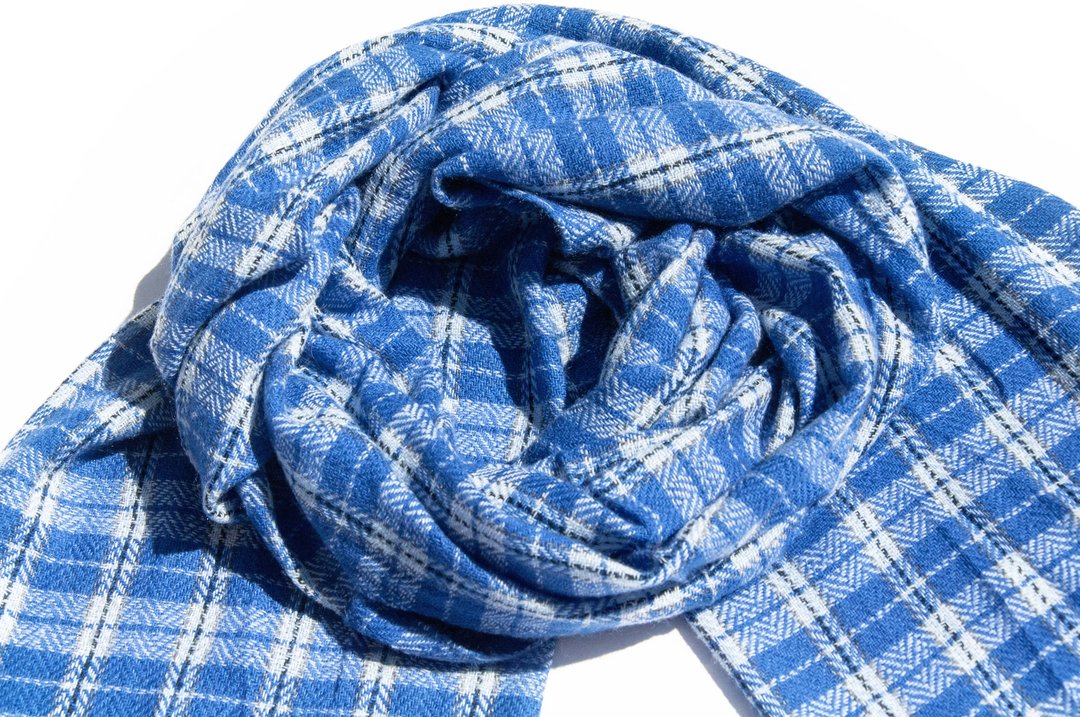 喀什米尔Cashmere 针织围巾 纯羊毛围巾 手织围巾 编织围巾-海洋 - 围巾/披肩 - 羊毛 蓝色