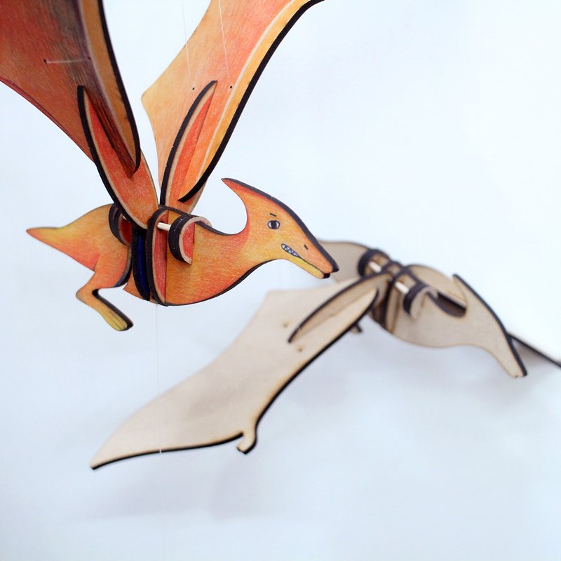 机关玩具 - 翼手龙pterodactyl - 玩具/玩偶 - 木头 咖啡色