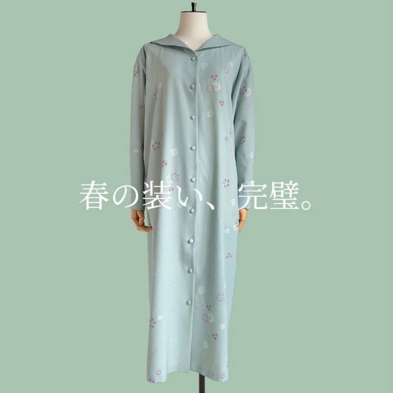 Pinkoi 代购 - 大人のセーラーカラー ワンピース【含运费】和服改造 蓝色 - 洋装/连衣裙 - 棉．麻 蓝色