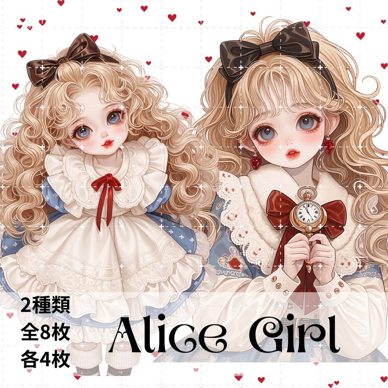 人物贴纸 女孩贴纸 拼贴素材 - 贴纸 - 纸 多色