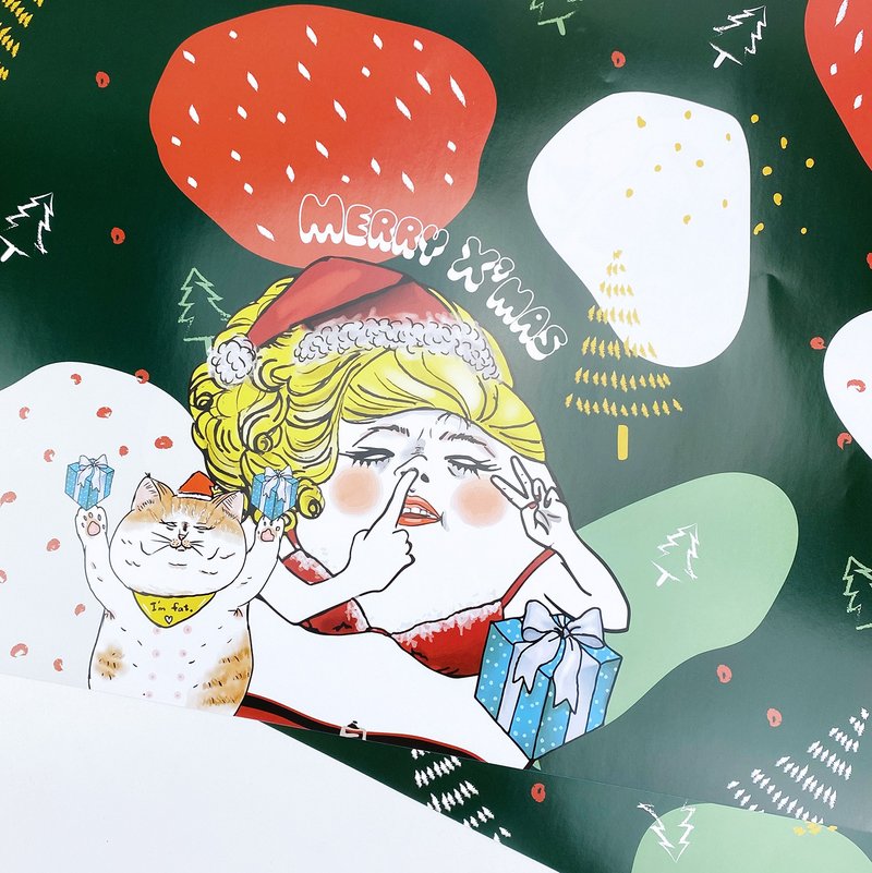 圣诞猪鼻女 / 大包装纸( 3 入 ) - 包装材料 - 纸 绿色