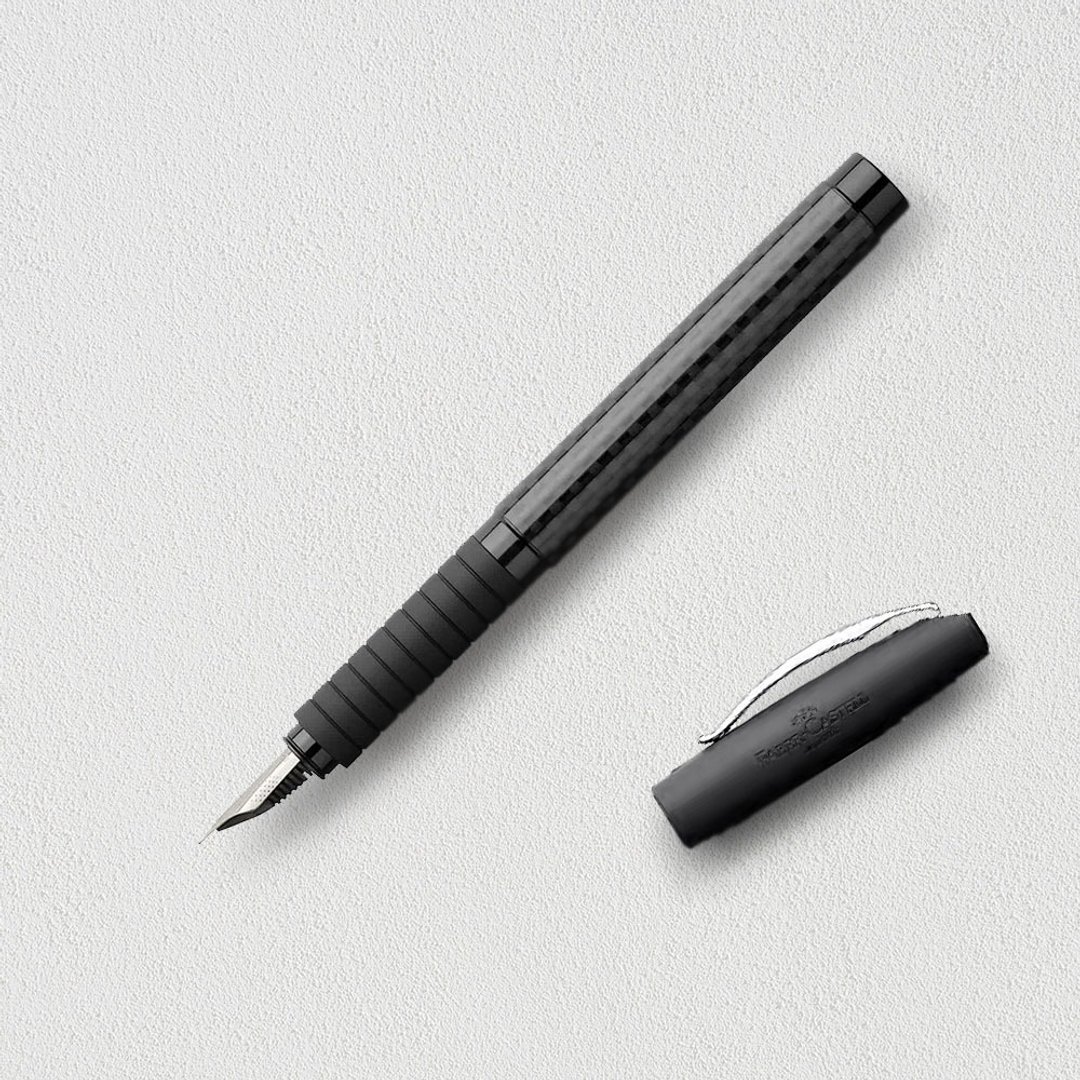 【Faber-Castell】BASIC 碳纤维钢笔-M尖 免费刻字 - 钢笔 - 树脂 黑色