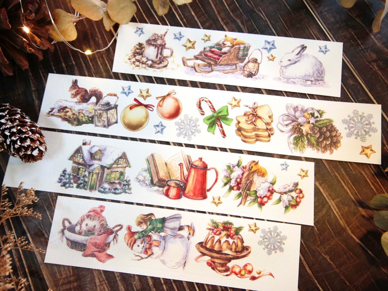 银白色的冬季-4CM-纸胶带 - 纸胶带 - 纸 