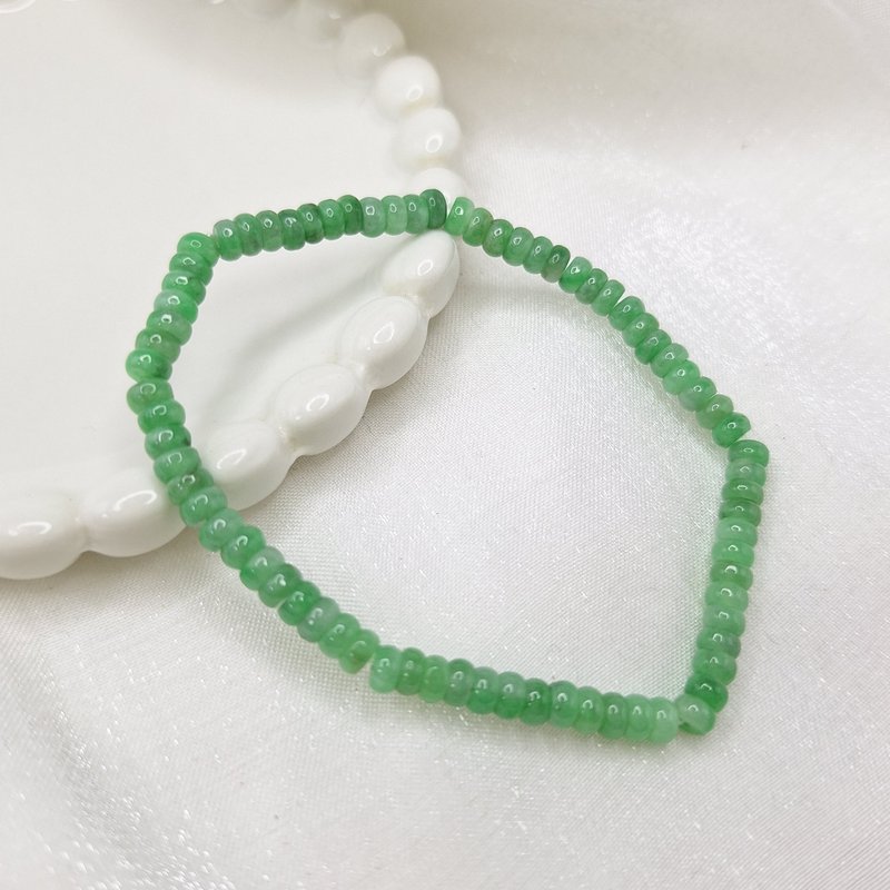 温润阳绿鲜绿色手串手珠珠串 |天然缅甸玉A货翡翠 - 手链/手环 - 玉石 