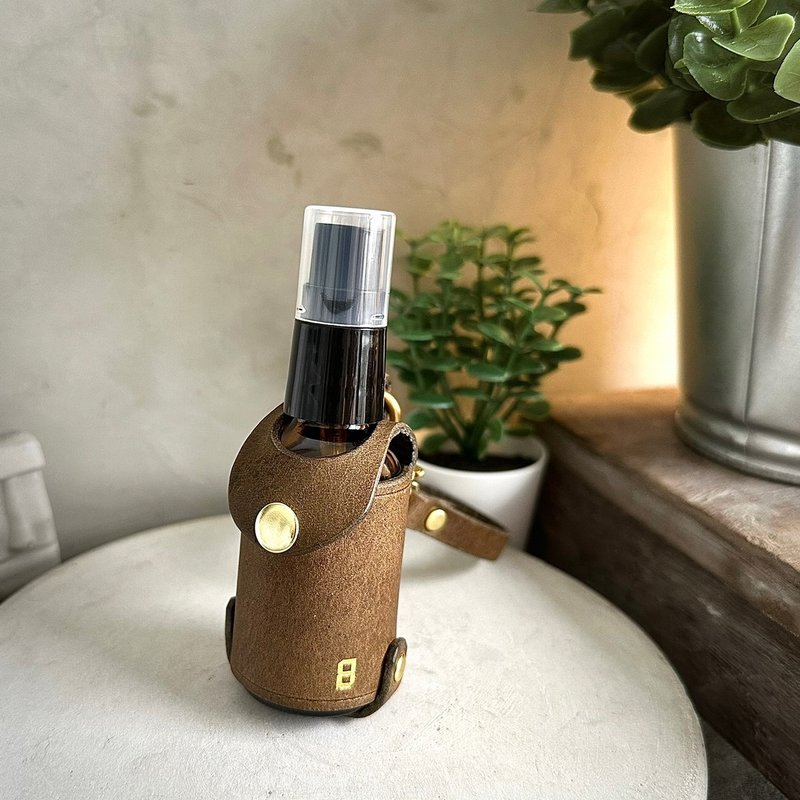 意大利磨砂 -橄榄灰绿- 酒精瓶/香水瓶-随身挂 - 水瓶/水壶 - 真皮 