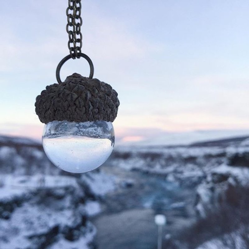 松果水晶项链 - 项链 - 宝石 咖啡色