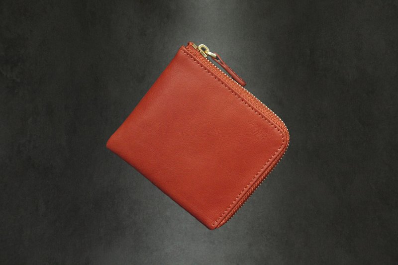 UNIC经典拉链零钱包2.0 / L型真皮短夹【可定制化】 - 零钱包 - 真皮 咖啡色