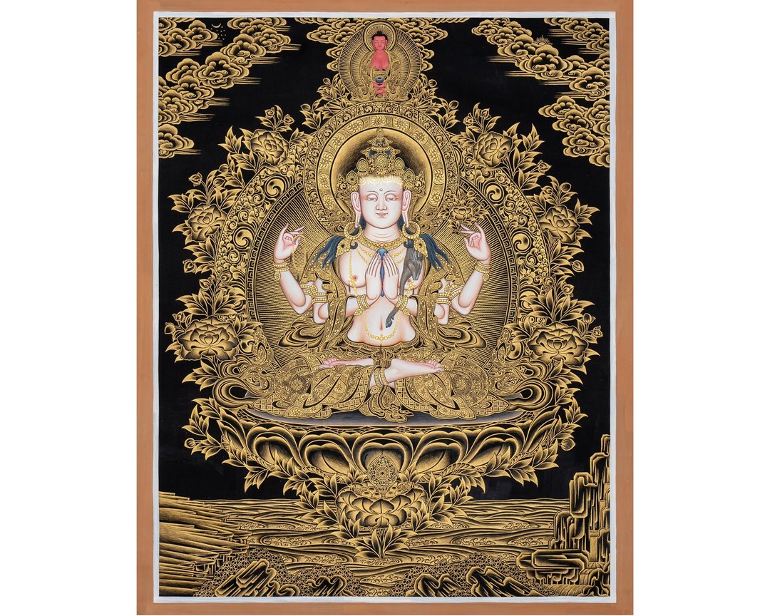 黑金观音唐卡 藏传传统艺术丰富多彩 - 墙贴/壁贴 - 其他金属 多色