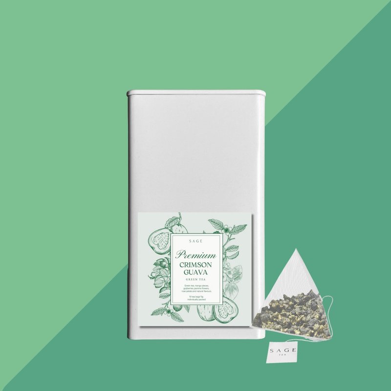 Sage Tea 百花茉莉番石榴绿茶 (10入) - 果香馥郁 - 茶 - 新鲜食材 白色