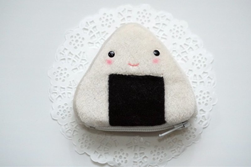 Bucute海苔饭团 钱包/生日礼物/交换礼物/圣诞礼物/手作 - 零钱包 - 纸 白色