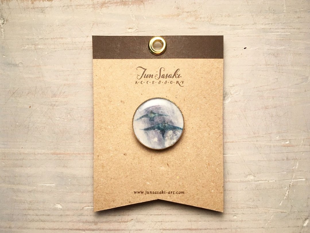 Bird brooch - 胸针 - 其他材质 蓝色