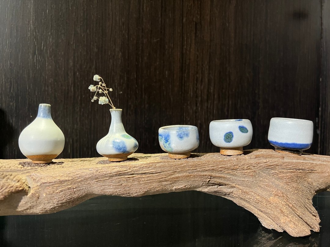 汝窑青瓷手工小花器组/汝窑青瓷系列/手工制作 - 花瓶/陶器 - 陶 