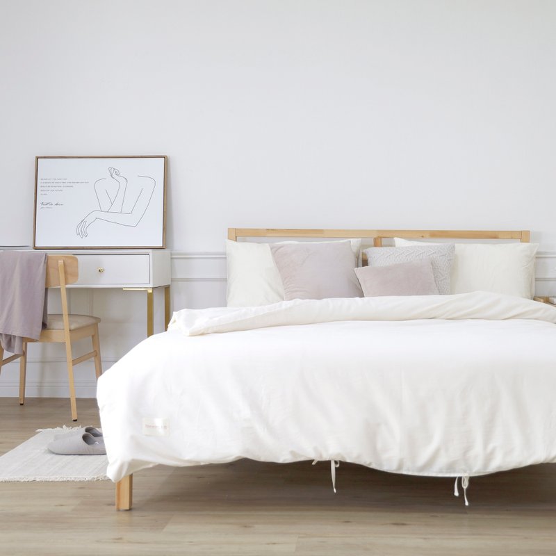 有机棉床包-原棉米白 - 寝具 - 棉．麻 白色