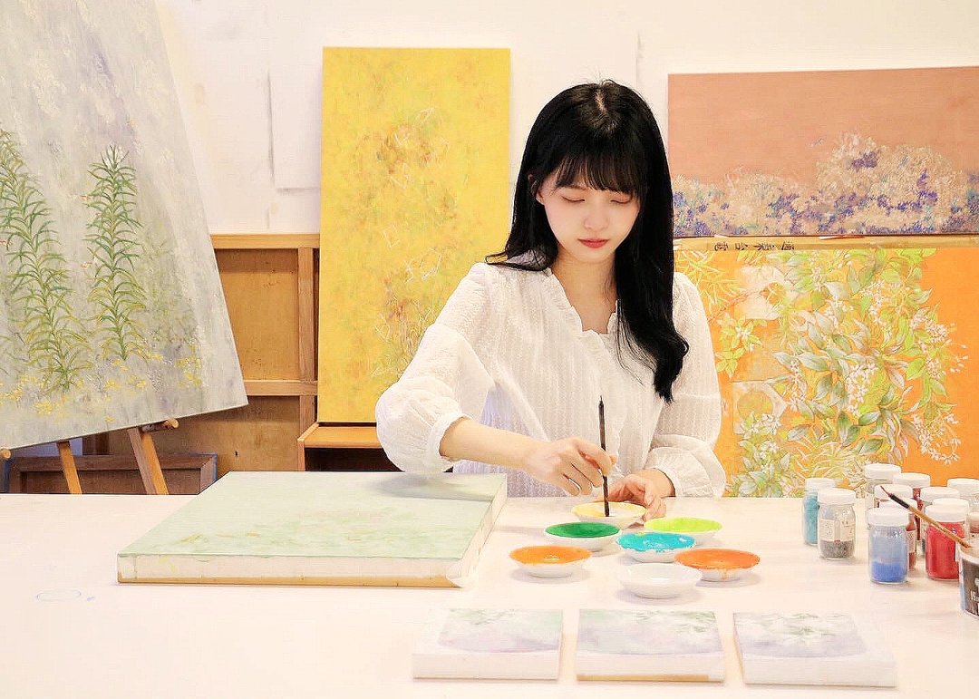 岩彩花卉彩绘(胶彩) - 插画/绘画/写字 - 其他材质 