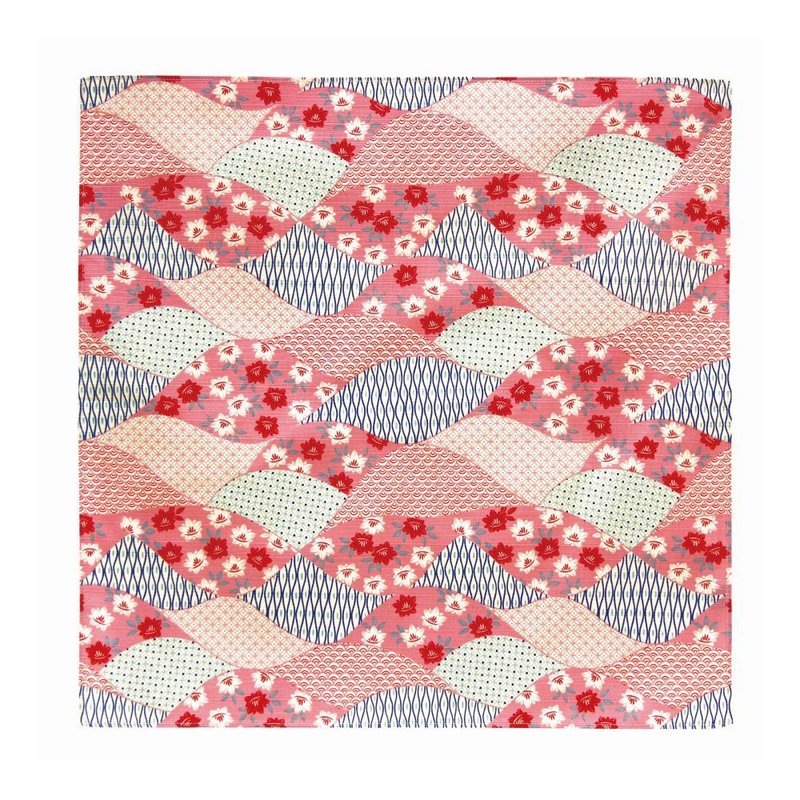 日本Prairiedog 伊势形纸风吕敷/便当巾-红色波纹 - 餐垫/桌巾 - 棉．麻 红色