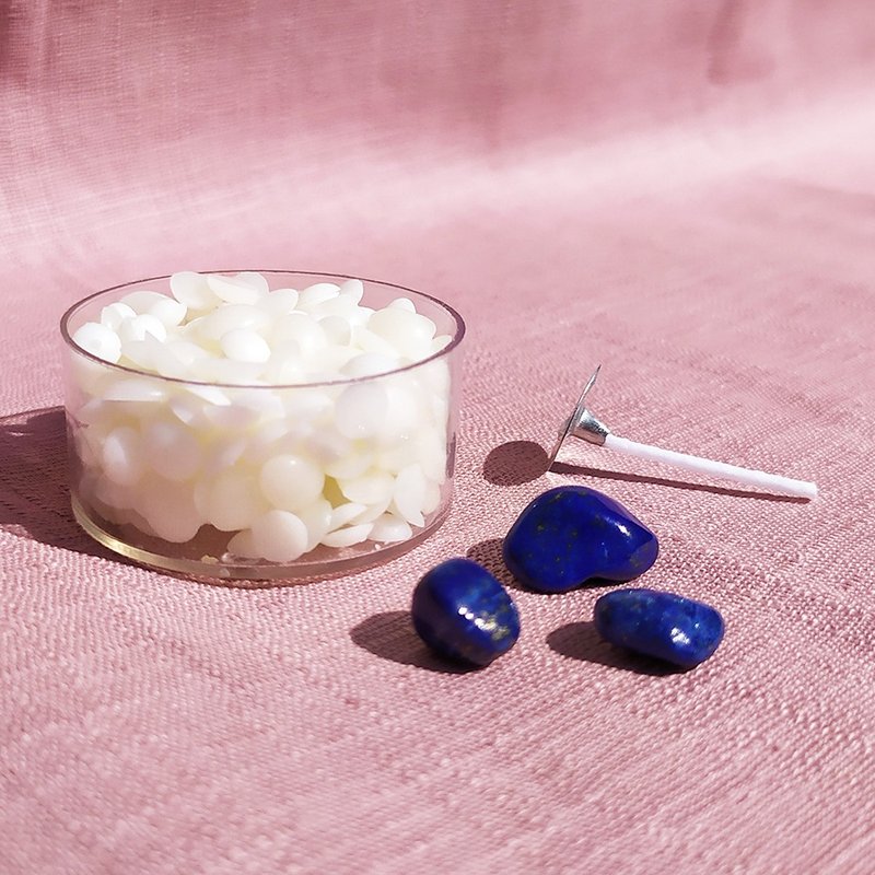 【手作材料包】青金石 - 天然大豆香氛圆形蜡烛 - 蜡烛/香氛/手工皂 - 蜡 蓝色