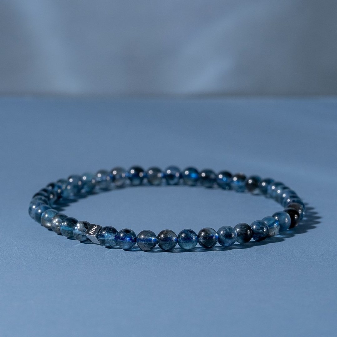 顶级魔鬼海蓝宝∣天然能量水晶手串∣4-4.5mm D14801 - 手链/手环 - 水晶 蓝色
