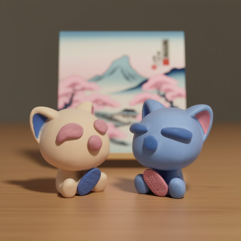 【えんぎ猫】 祈愿摆件0914-0920 - 摆饰 - 环保材料 