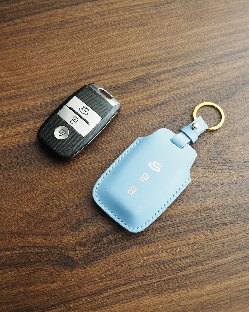 意大利 植鞣牛皮革 KIA sorento 车钥匙套 - 钥匙链/钥匙包 - 真皮 蓝色