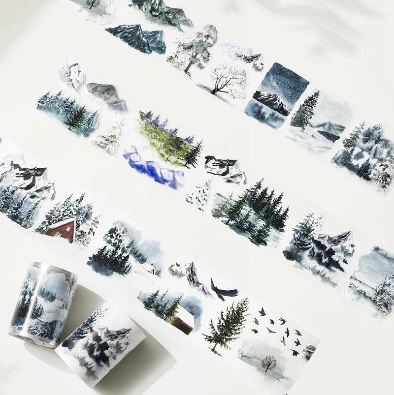 新雪初霁 PET 和纸胶带 模切 5米卷 - 纸胶带 - 纸 白色