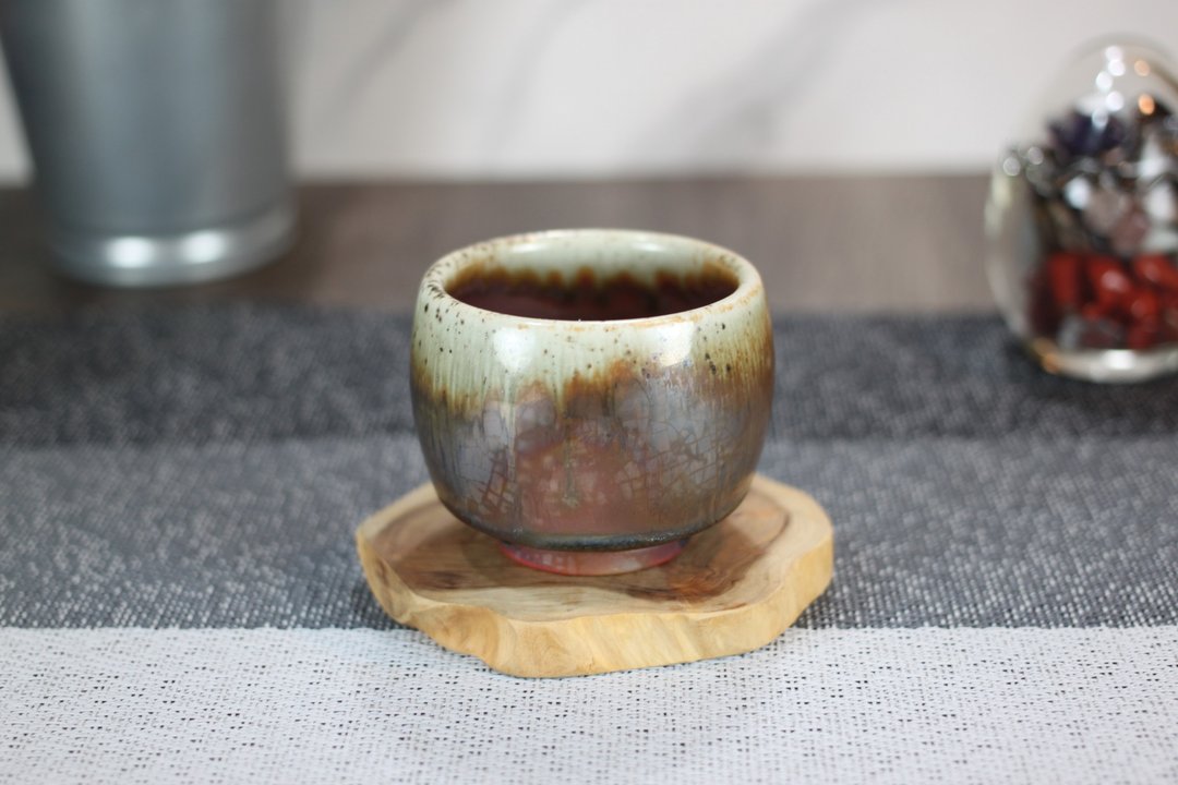 【沐春生活】100ml 天目釉 柴烧茶杯 莺歌名家叶敏祥手工作品 - 其他杯子 - 瓷 