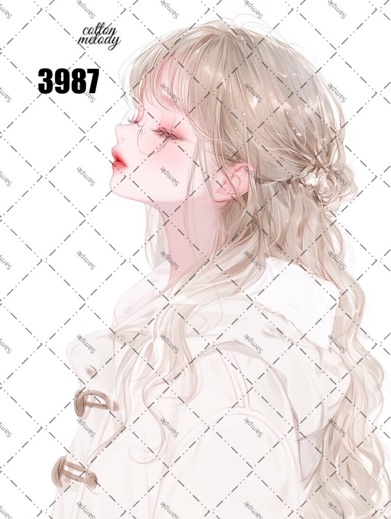 original sticker no.3987 人物贴纸 原创贴纸 原创人物贴纸 装饰贴纸 cotton melody - 贴纸 - 纸 