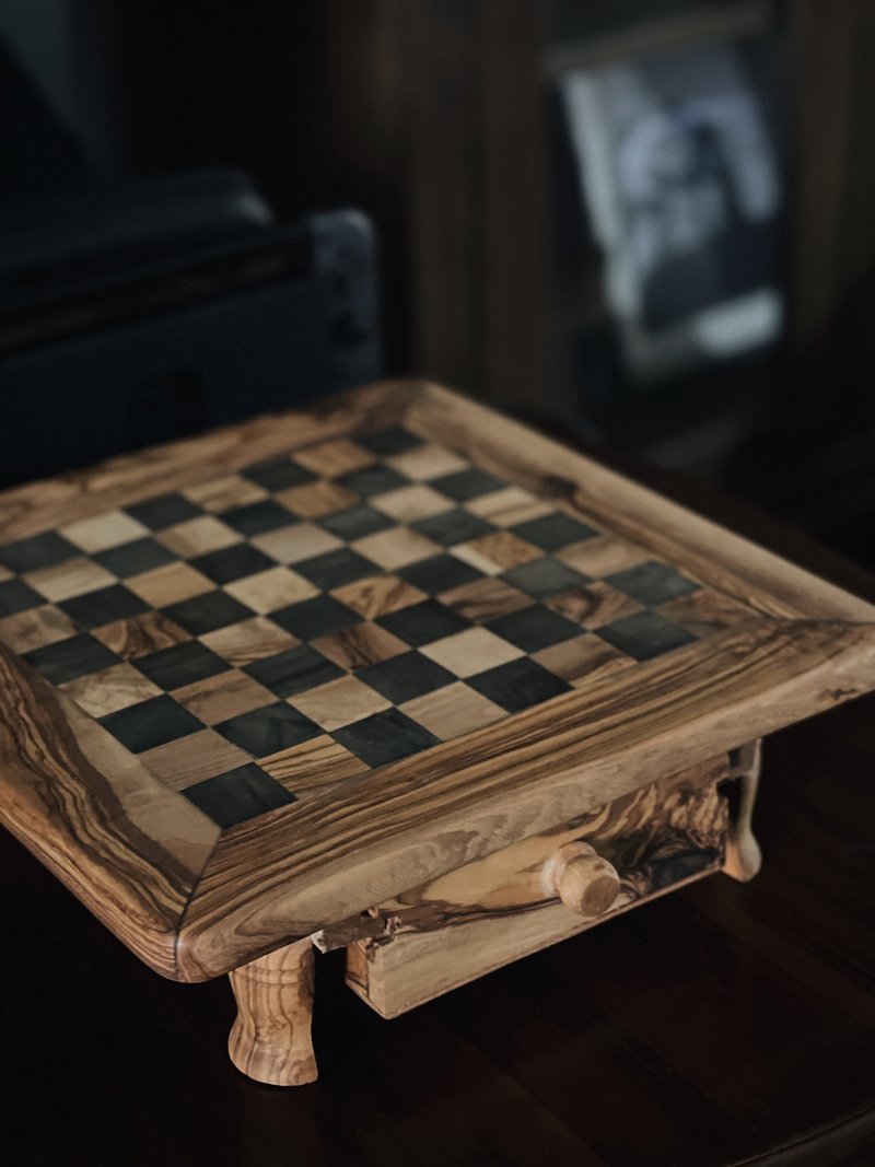 橄榄木国际象棋套装 | 原木质感手工制作 - 桌游/玩具 - 木头 