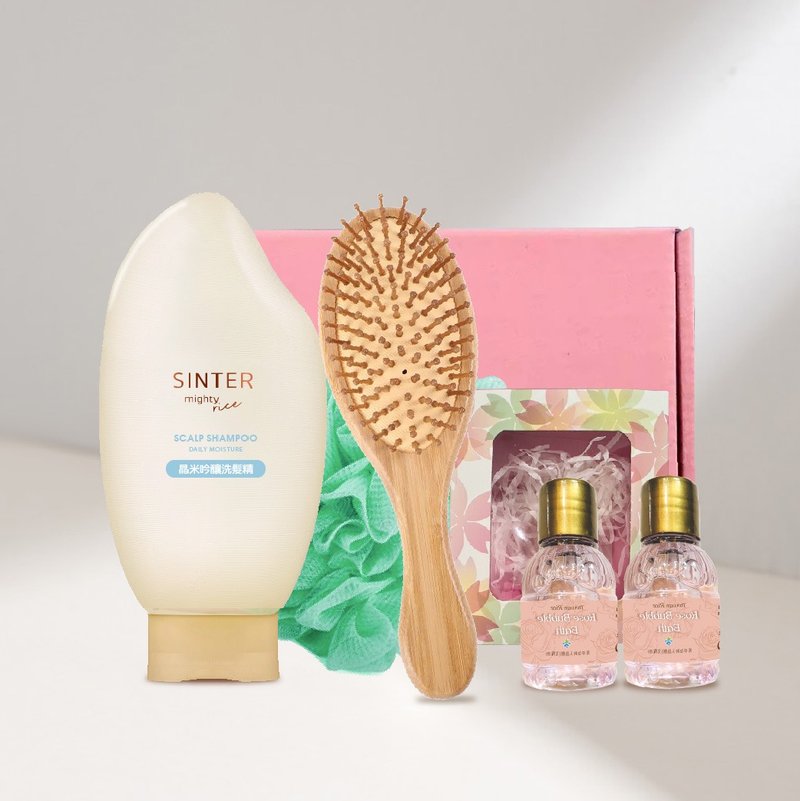 【SINTER 颜玺】晶米吟酿洗沐５件组 (情人节限定气垫按摩梳) - 洗发用品 - 其他材质 透明