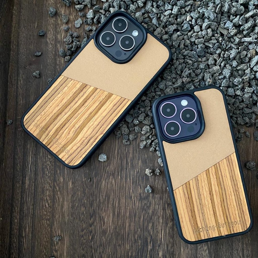 iPhone 14/ iPhone 14 Plus/ iPhone 14 Pro/ iPhone 14 Pro Max - 手机壳/手机套 - 木头 卡其色