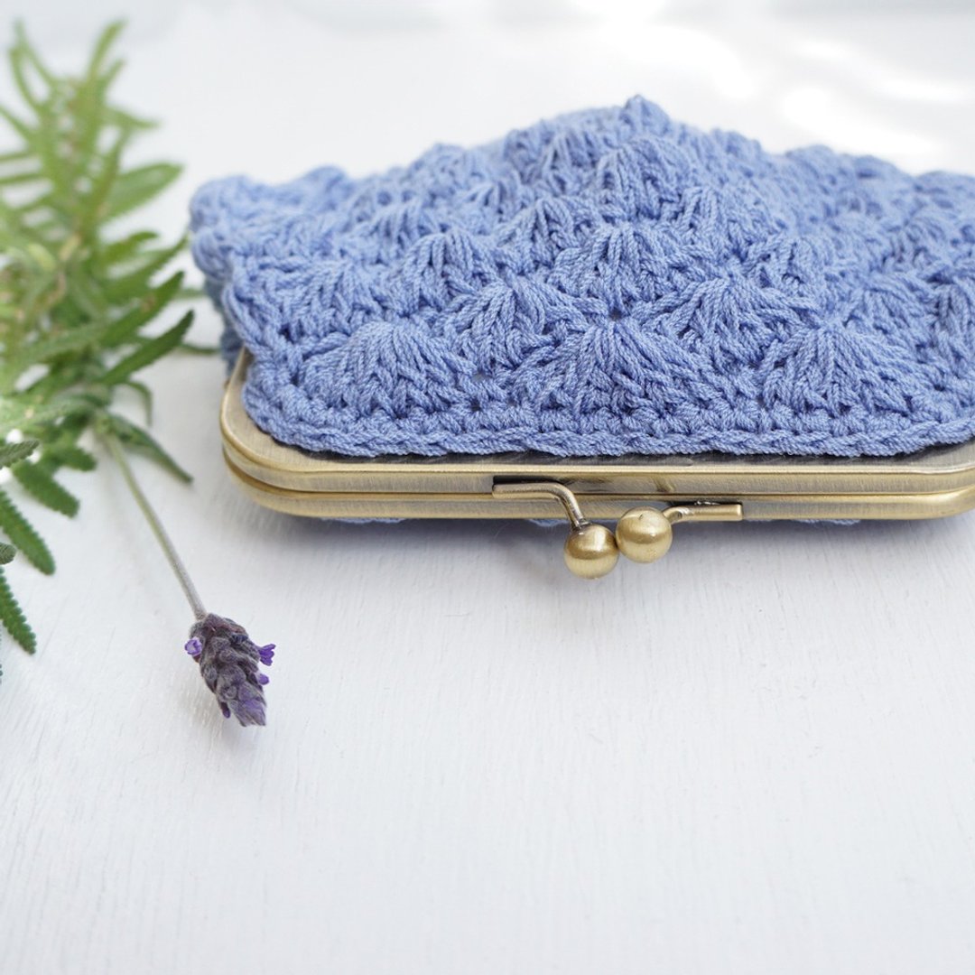 Ba-ba handmade Crochet pouch No.C1545 - 化妆包/杂物包 - 其他材质 紫色
