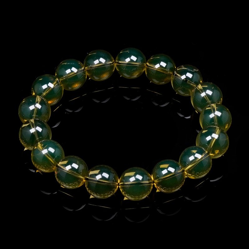 【正佳珠宝】琥珀蓝珀 高蓝超净水 12-12.5mm 蓝珀手珠 - 手链/手环 - 半宝石 多色