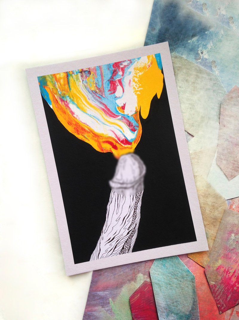 The nude body drawing. Abstract drawing. Nude abstract painting. Nude body art. - 海报/装饰画/版画 - 纸 多色