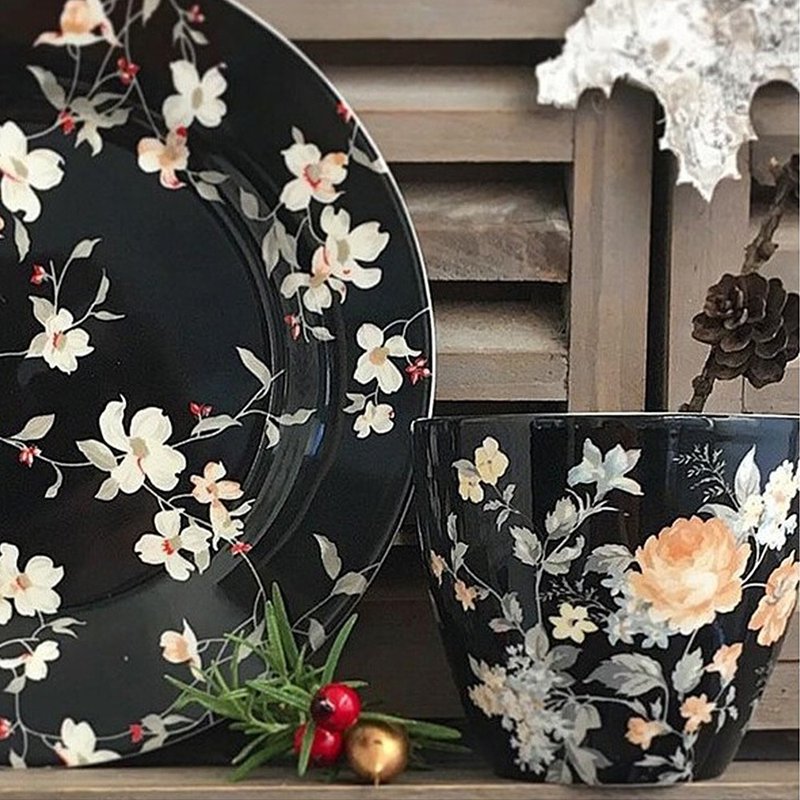 丹麦GreenGate Josephine black 拿铁杯-黑 - 其他杯子 - 瓷 黑色