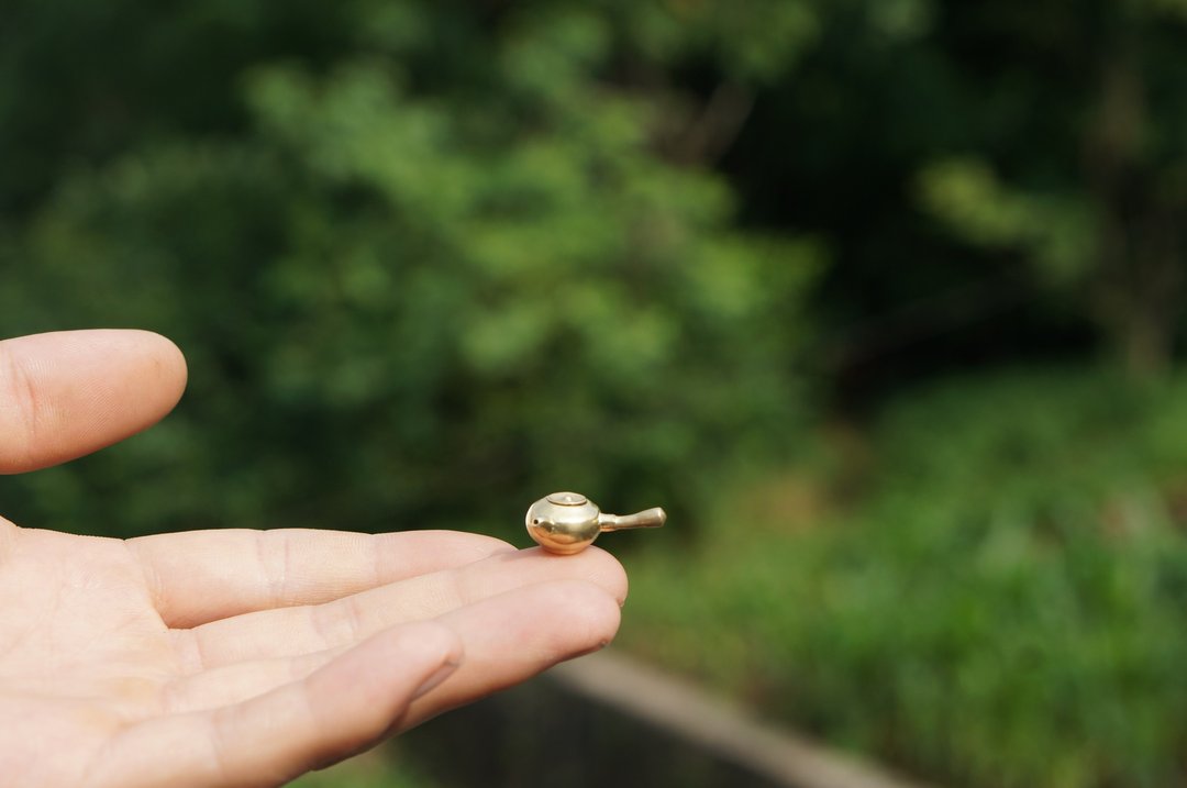 黄铜迷你茶壶茶盘香插香立香座袖珍小摆件 - 摆饰 - 铜/黄铜 金色