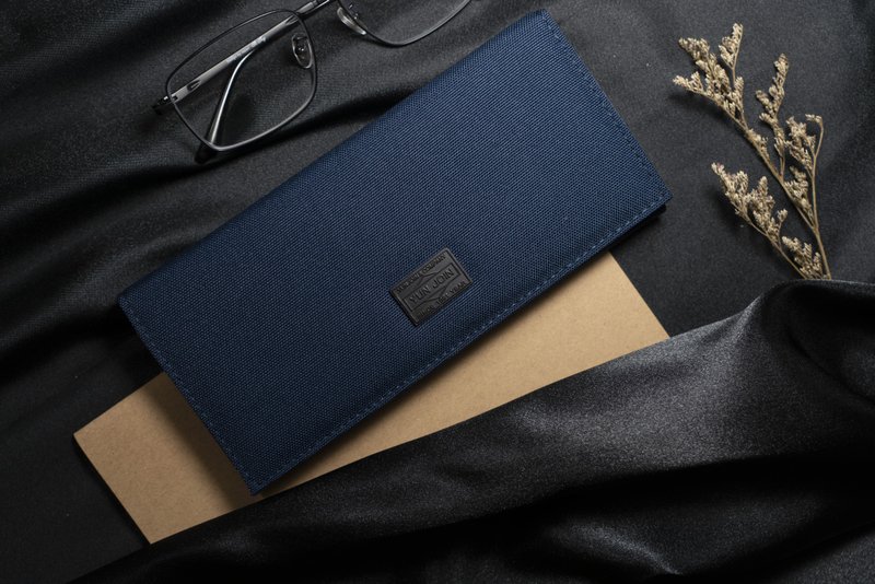 【2024 初旅游】YUN JOIN 绅士系列-前扣式长夹 质感 绅士 - 皮夹/钱包 - 尼龙 蓝色