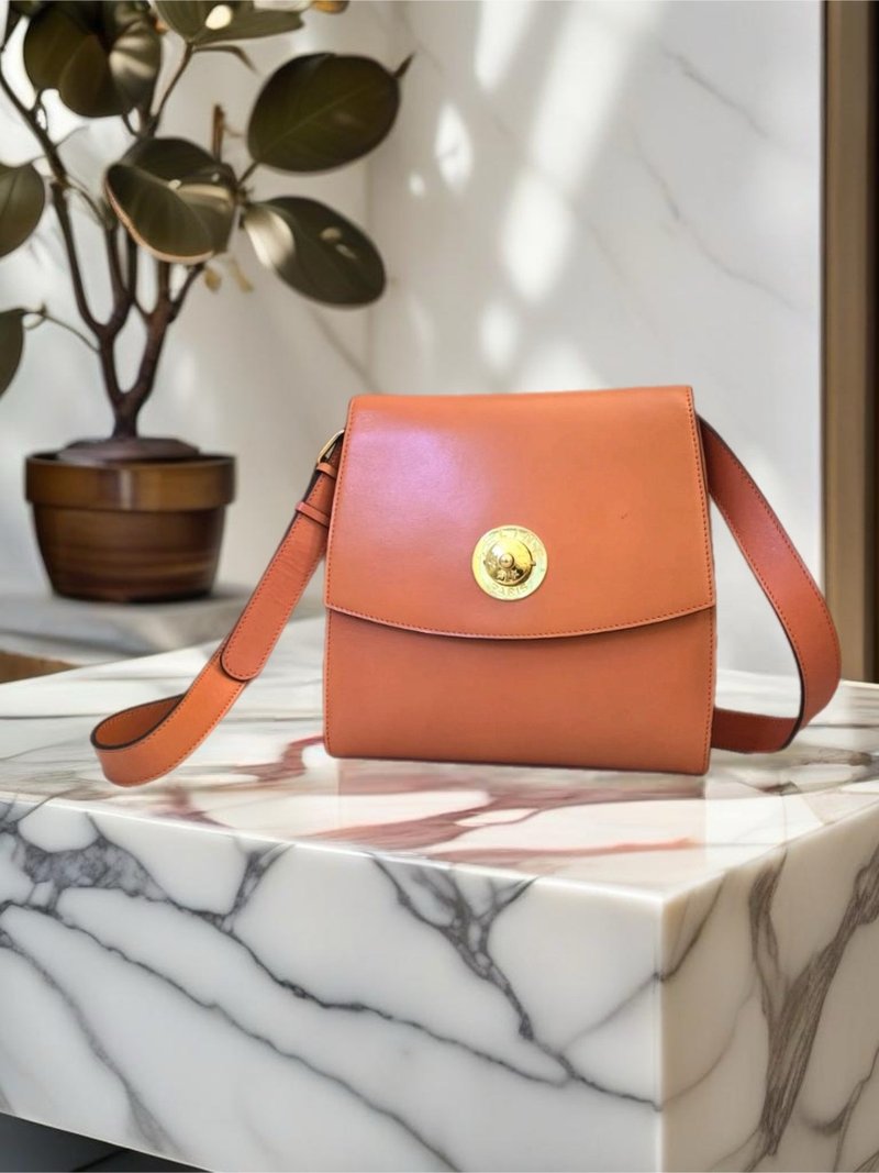 【特选货品】Celine焦糖棕色按压星球皮革豆腐单肩手袋侧背背小包 - 侧背包/斜挎包 - 真皮 咖啡色