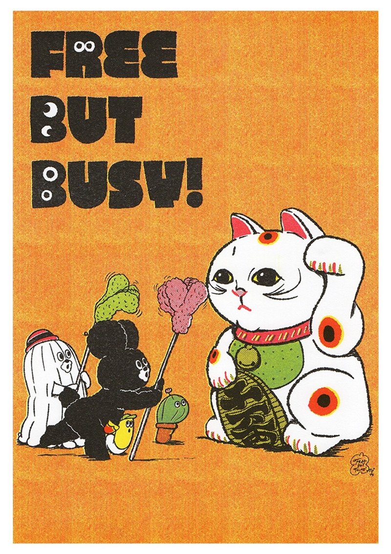 Risograph 迷你海报招财猫猫玩具请务必查看产品说明 - 海报/装饰画/版画 - 纸 