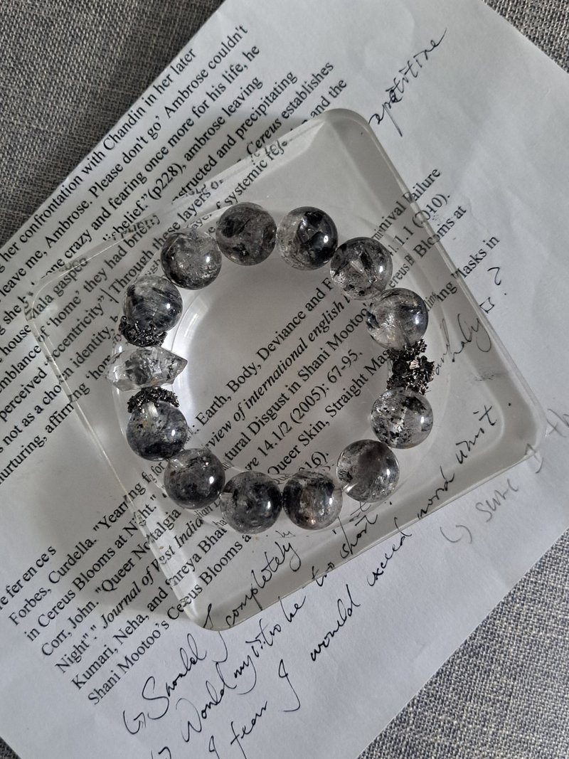 黑蝶变 黑闪灵钻水晶手链手串 - 手链/手环 - 水晶 黑色