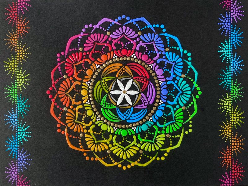 框架圆点曼陀罗 2025 年台历原图 1 月 2L 尺寸 - 海报/装饰画/版画 - 纸 多色