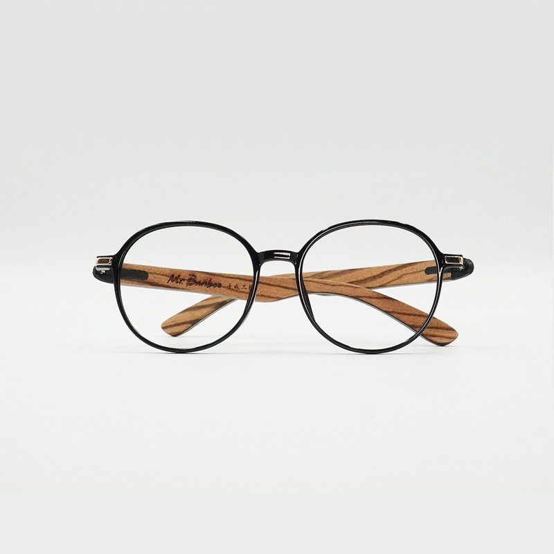 大女王 -大QQ18 queen size 黑金木 Mr.Banboo台湾手工眼镜 - 眼镜/眼镜框 - 木头 