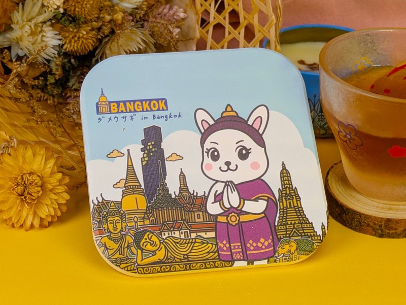 陶瓷杯垫【废兔 in Bangkok】 - 杯垫 - 陶 