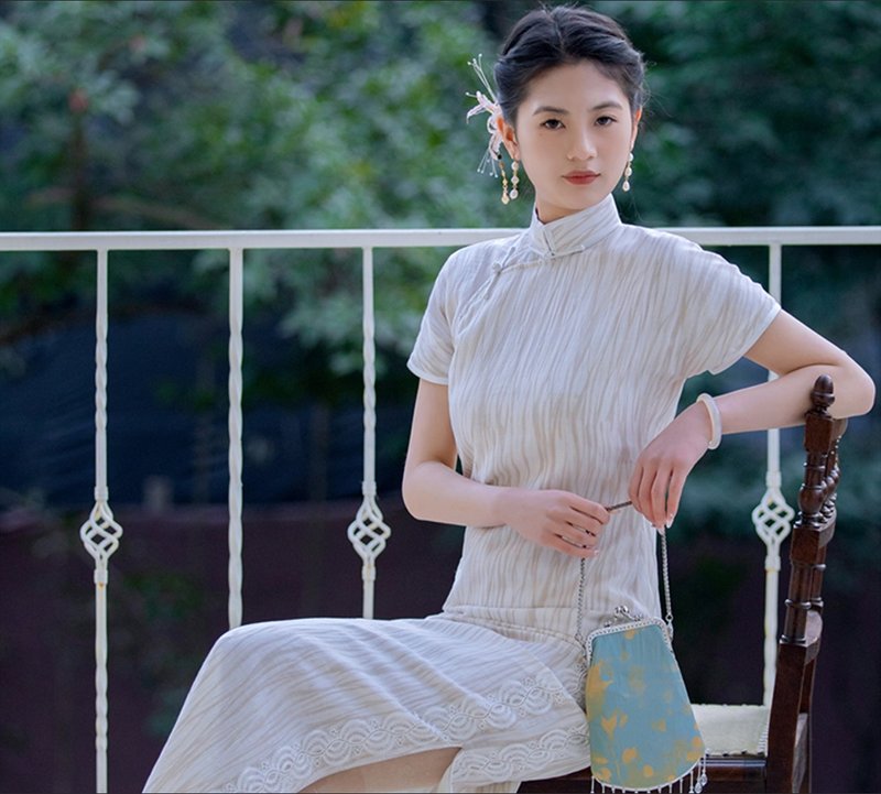 【香草冰沙】 新中式復古/古法旗袍 - 旗袍 - 其他材质 白色