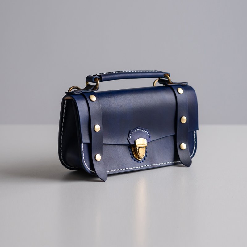 【切线派】TANGENT LINEAR迷你邮差包头层牛皮休闲斜挎包复古 - 侧背包/斜挎包 - 真皮 多色